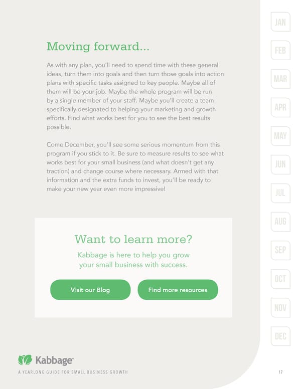 Yearlong Guide for Small Business Growth - Page 17